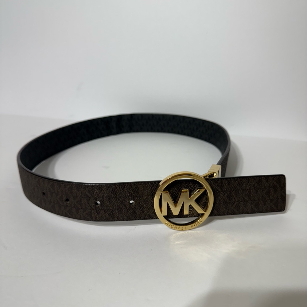 MICHAEL Michael Kors MK Logo Strap Reversible Belt Black and Brown